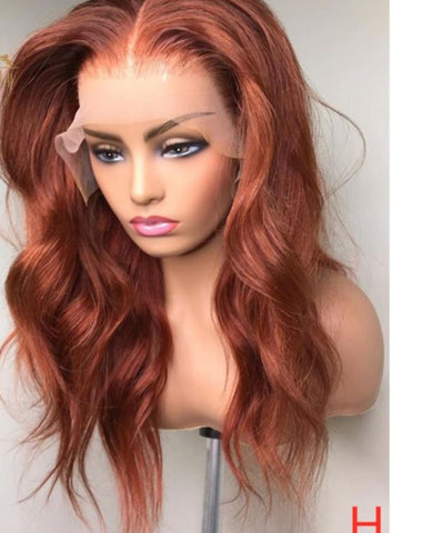 Body Wave Ginger Orange Wig Human Hair Lace Frontal