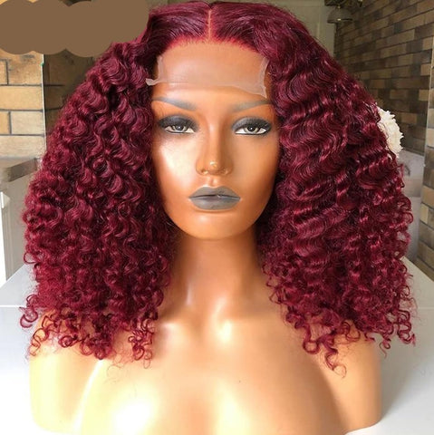 Burgundy Red 13x6 Lace Front Short Bob Wigs