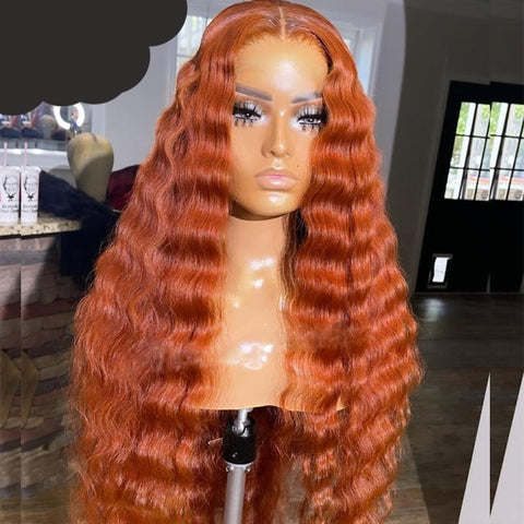 Ginger Wig Orange Lace Front Human Hair Wigs Glueless PrePlucked With Baby Hair